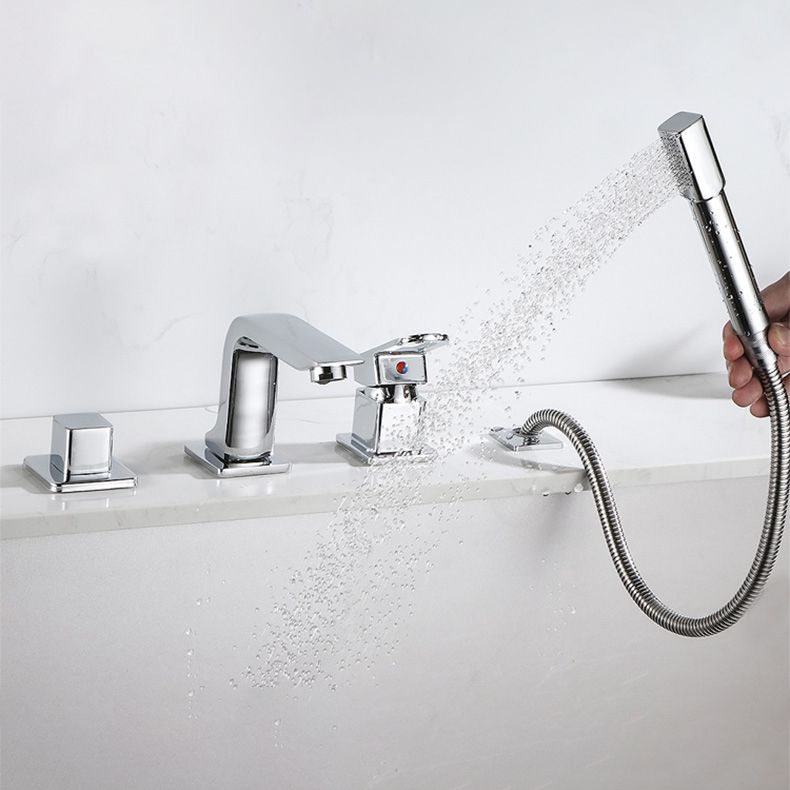 Bathroom Faucet Lever Handle Brass Handheld Head Sink Faucet
