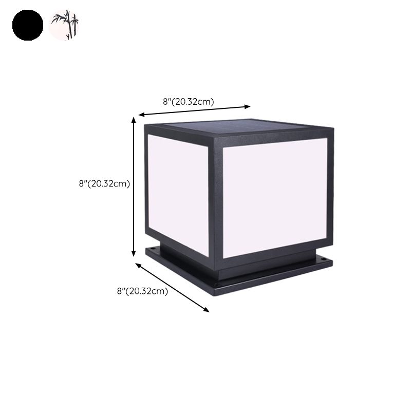 Contemporary Pillar Lamp Creative LED Solar Lighting Fixture for Garden