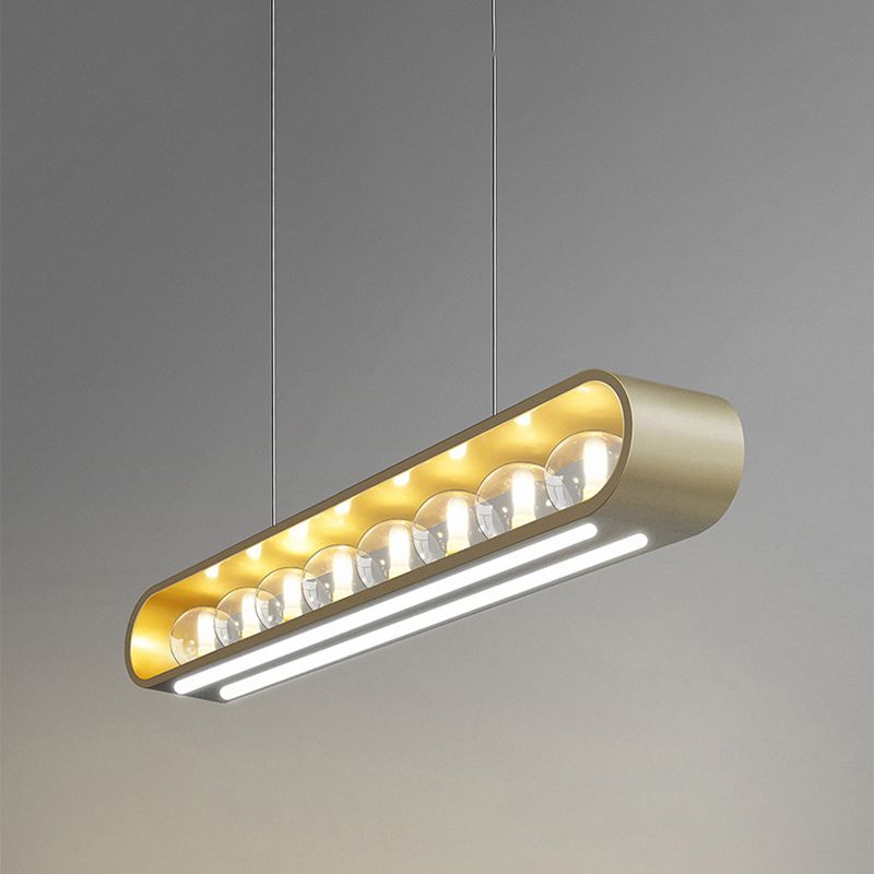 Minimalismo Isla Ligera Ligera de vidrio transparente accesorios de iluminación para comedor