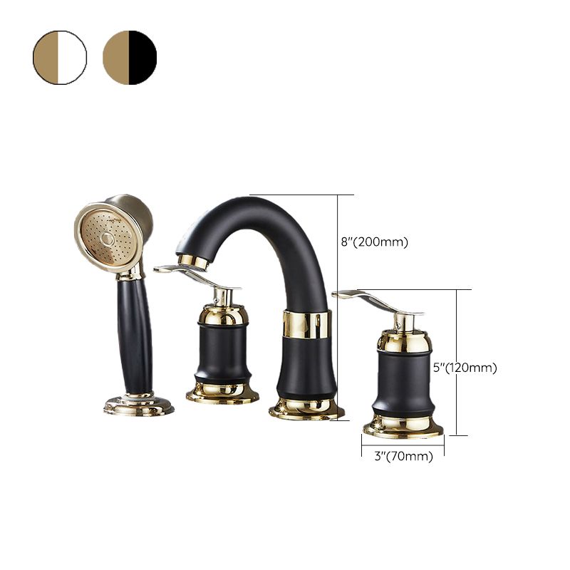 Contemporary Vessel Faucet Copper 2 Handles Low Arc Vessel Faucet for Home