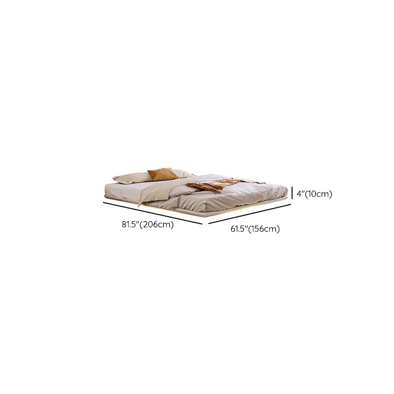 Contemporary White Lift Up Storage Solid Color Bed Frame, Light Not Included