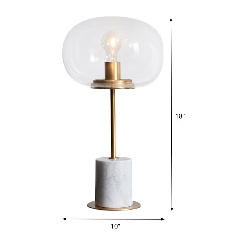 Lampe de table ombrée contemporaine verre transparent 1 bulbe salon lecture livre Light