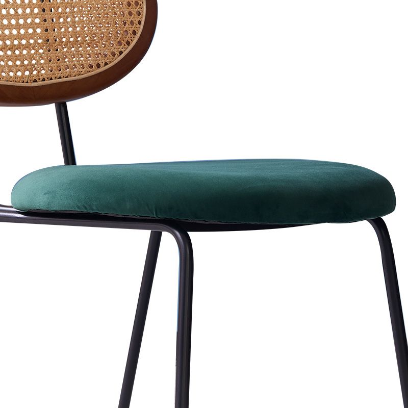 Juego de sillas de metal de estilo moderno, silla lateral de comedor con respaldo abierto para cocina