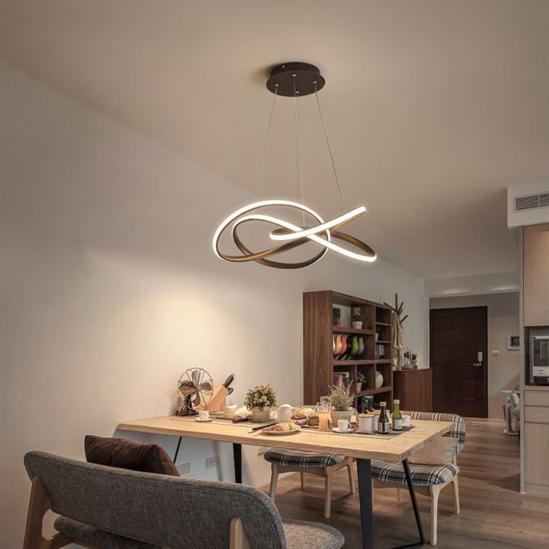 Lampada lampadina a LED contemporanea lampadario a pendente lampadario attorcigliato con tonalità metallica
