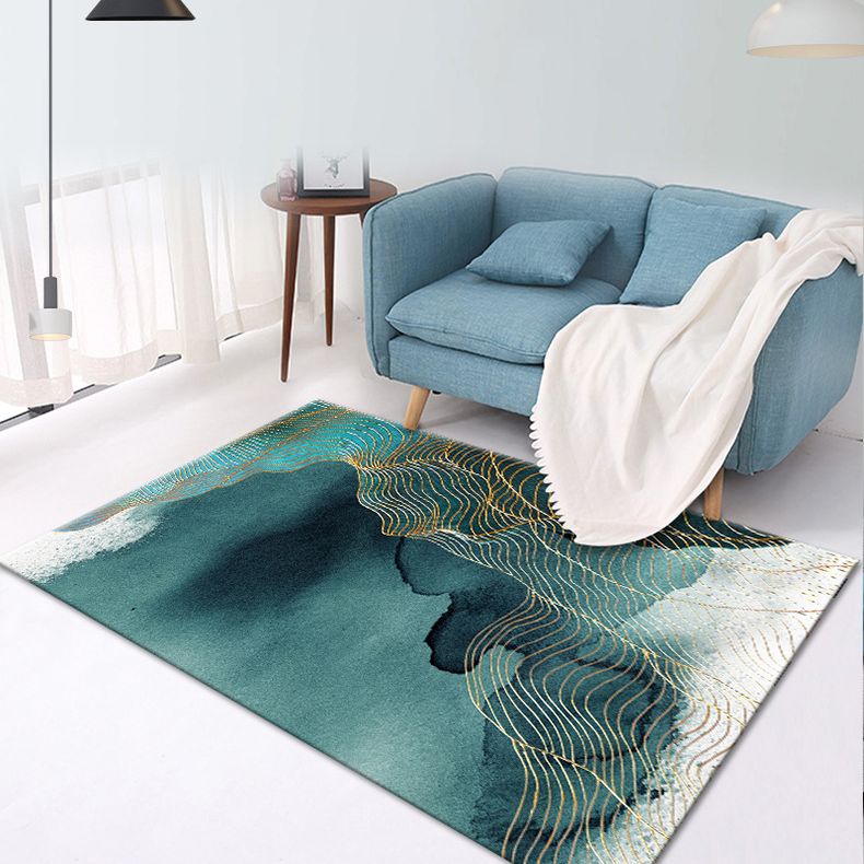 Abstrakter Malerei Teppich Polyester Indoor Teppich waschbarer Teppich für Wohnzimmer, Büro