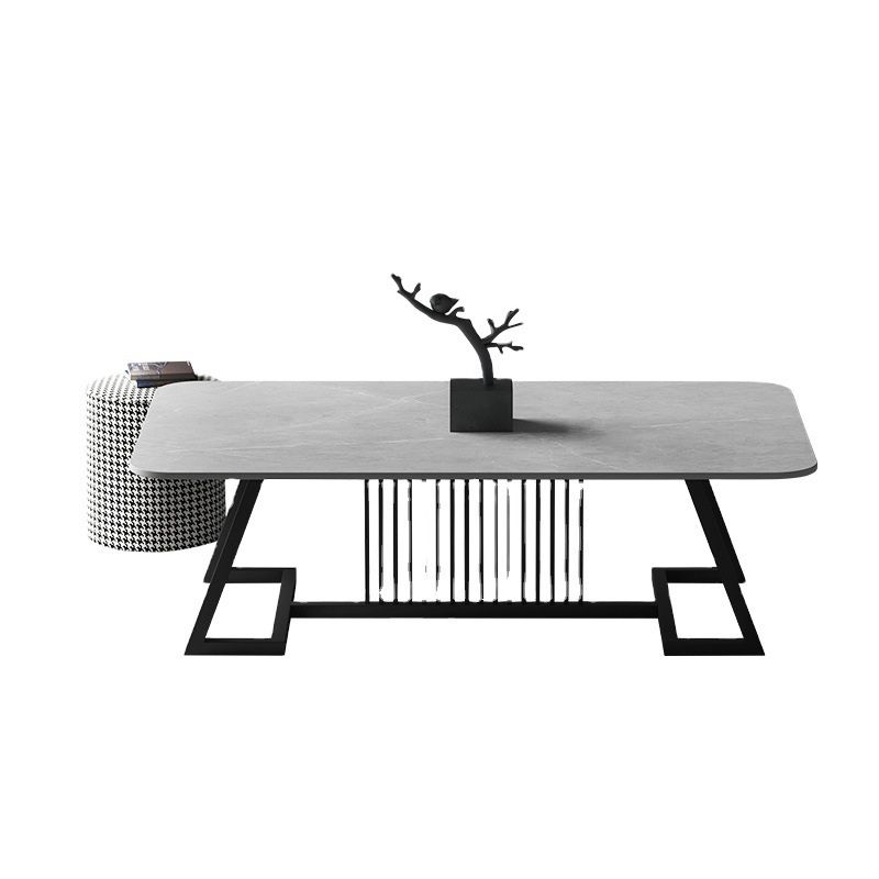 Rectangular Trestle Coffee Table Modern Cocktail Table for Living Room