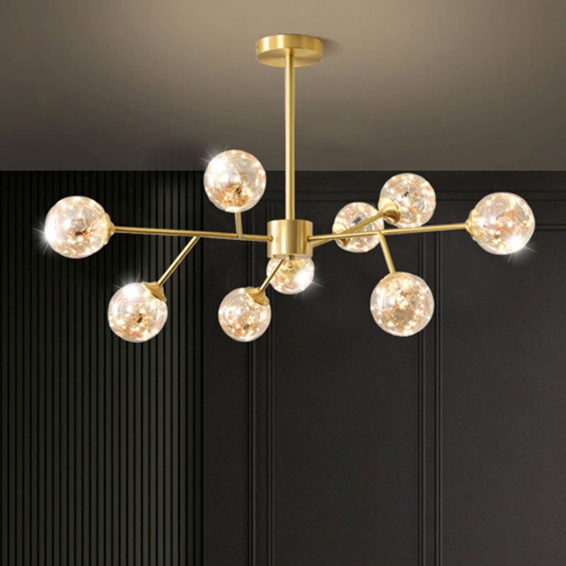 Lumo a pendolo Starburst Light Minimalist Metal soggiorno Lampada Lamdale con tonalità di bolle in oro