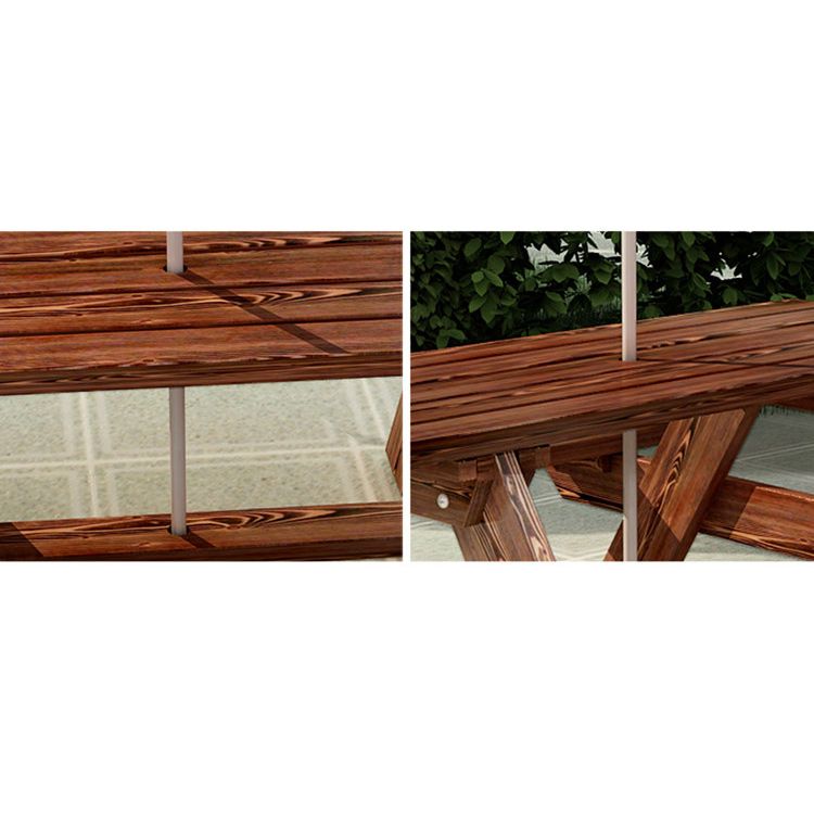 Farmhouse Water Resistant Picnic Table Solid Wood 1.57" Picnic Table