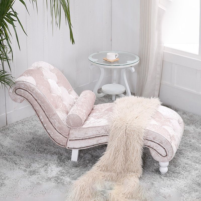 Scandinavian Upholstered Chaise Lounge Couch Armless Chaise Lounge Chair