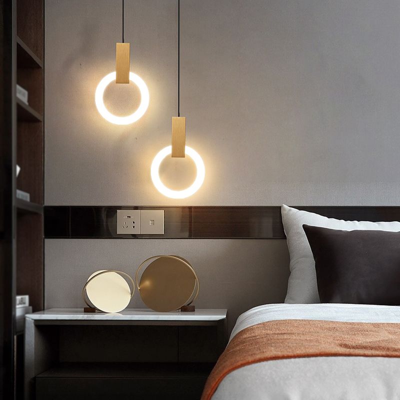 Style moderne de style suspendu salon LED Round Shape Pendant lampe de lampe