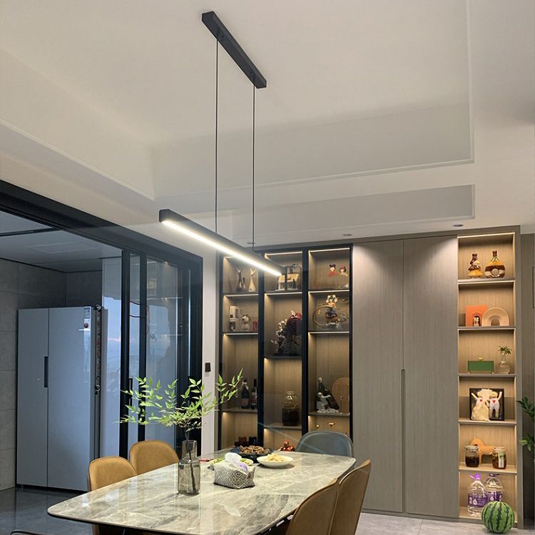 1-leichte LED-Inselleuchte einfache Stil Lineare Hanglampe mit Acrylschatten