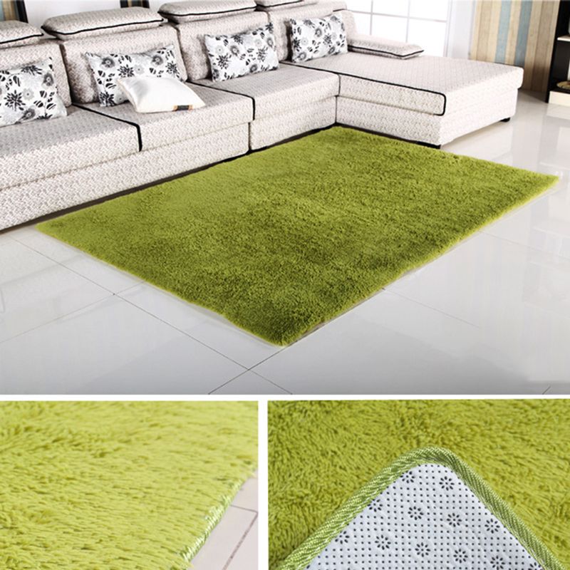 Brown Living Room Carpet Casual Solid Color Indoor Rug Polyester Anti-Split Area Carpet