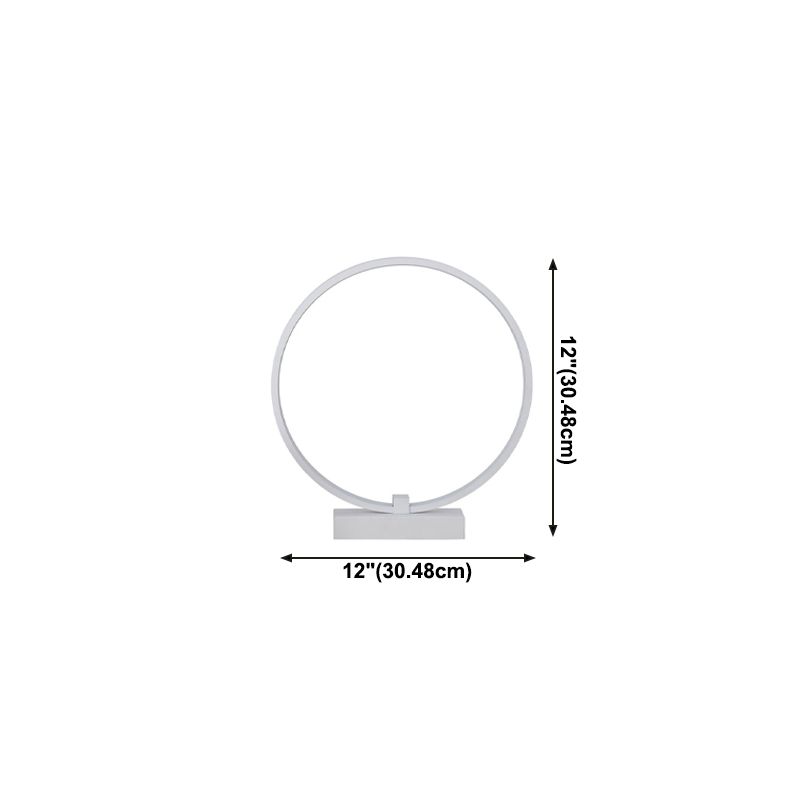 1 Light Circle Table Light Modernism Metal Night Table Lamps for Bedroom in White