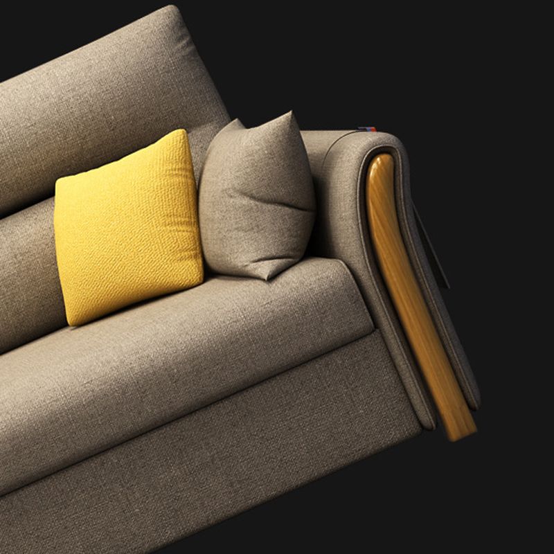 Modern Convertible Futon Sofa Bed 4-seater Settee Furniture with Bolster Pillows