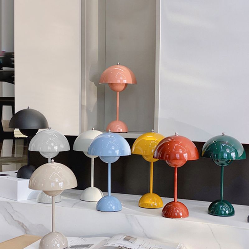 Macaron Dome Shade Table Lamp, Metal Table Light with An On/Off Switch