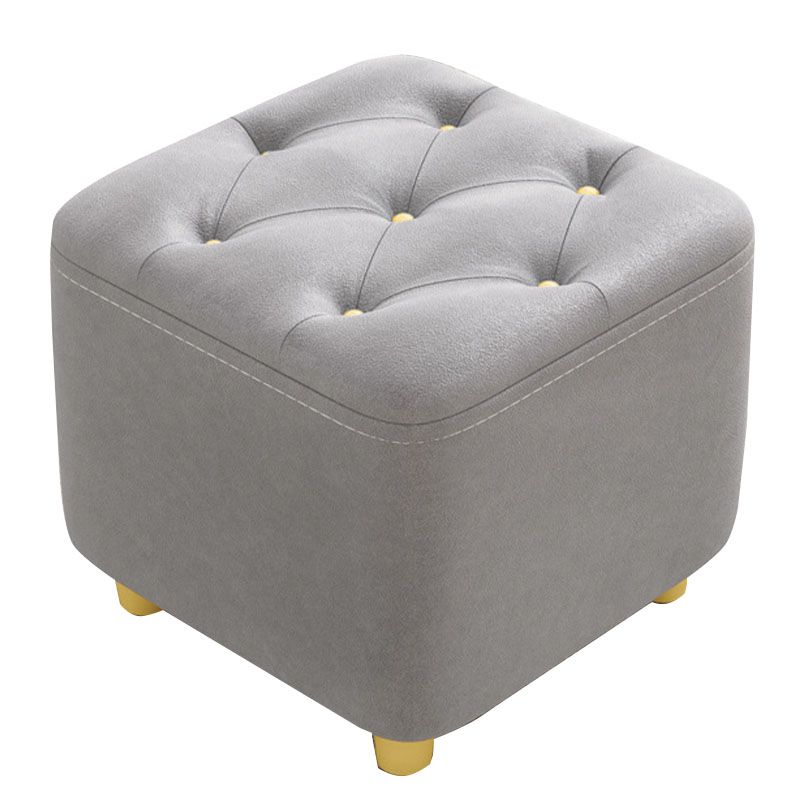 Solid Color Leather Standard Stool Modern Simple Square Upholstered Stool