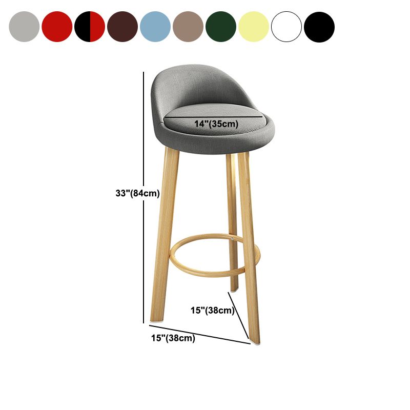 Contemporary Wood Stool Fabric Cushion in Matte Finish for Home