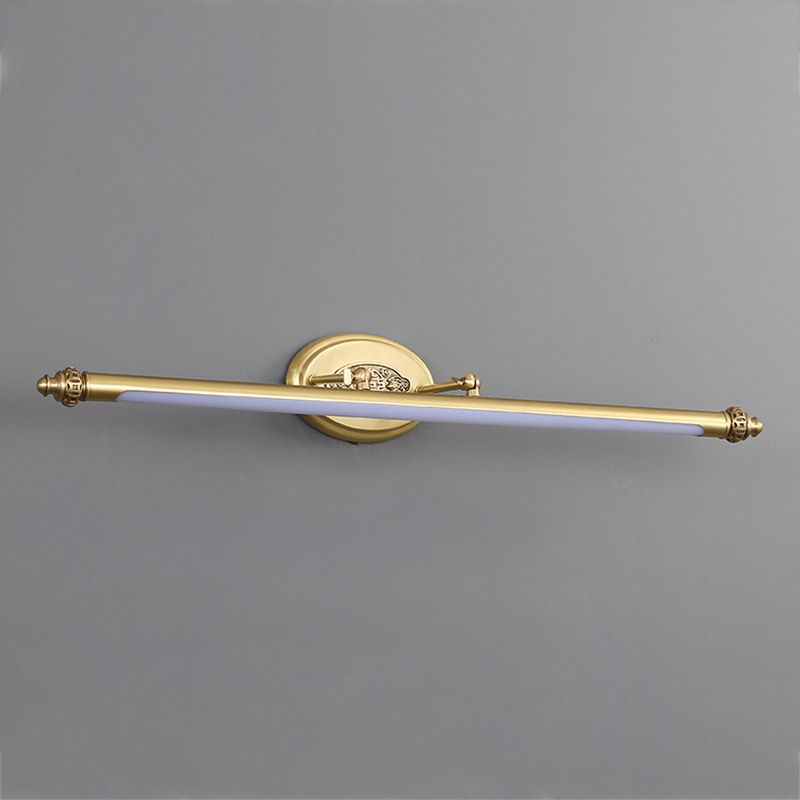 Stile moderno di illuminazione da vanità lineare in metallo 1 funce murale di vanità della luce in oro