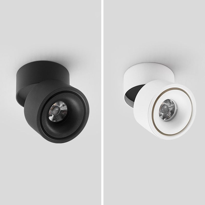 Cylinder Shape Ceiling Lamp Modern Aluminium 1 Light Flush Mount for Clothing Store Mall