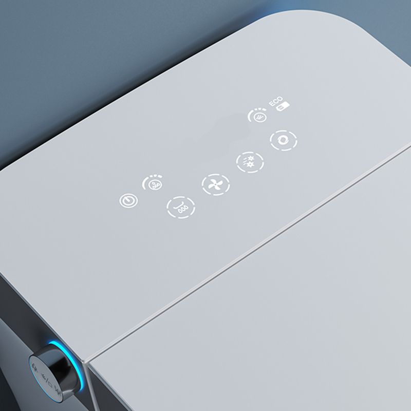 Elongated Smart Toilet White Floor Standing Bidet with Heated Seat