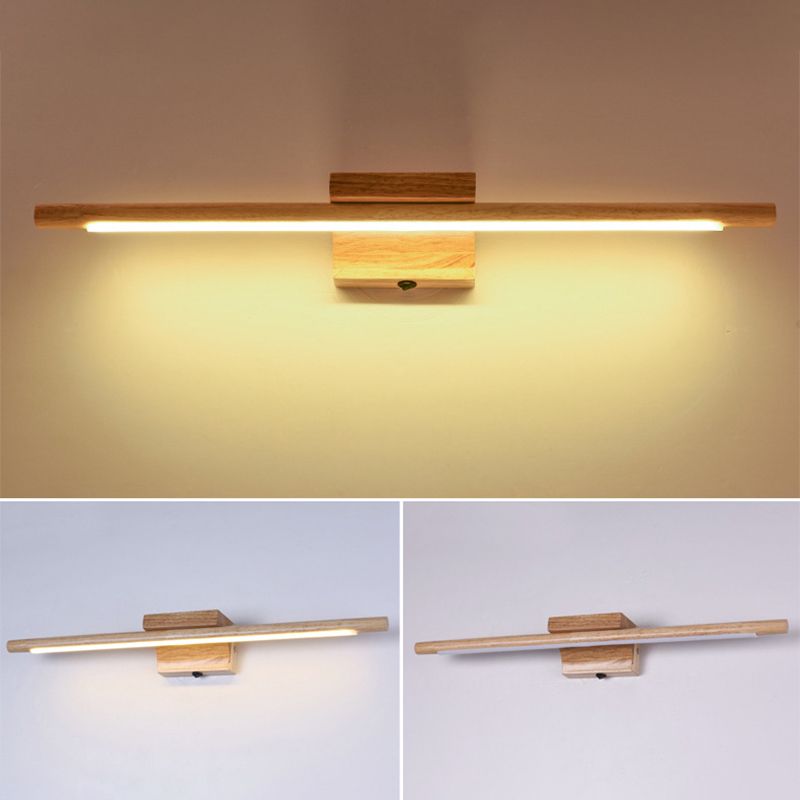 Wooden LED Wall Mounted Lighting Simplicity Vanity Wall Light Fixtures for Bathroom