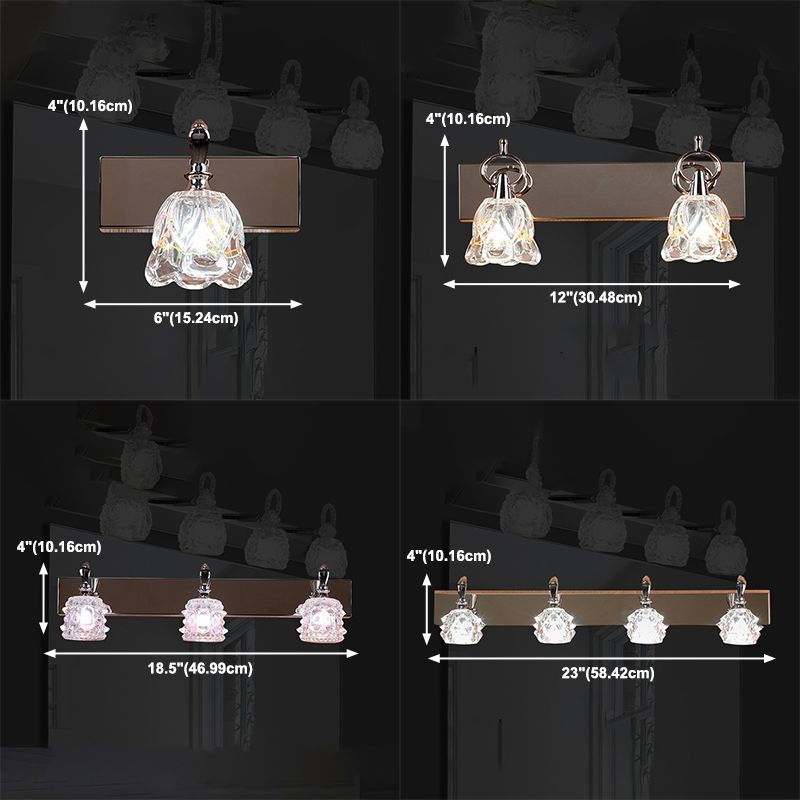 Contemporary Vanity Light Simple Glass Mirror Lighting Fixtures for Washing Room