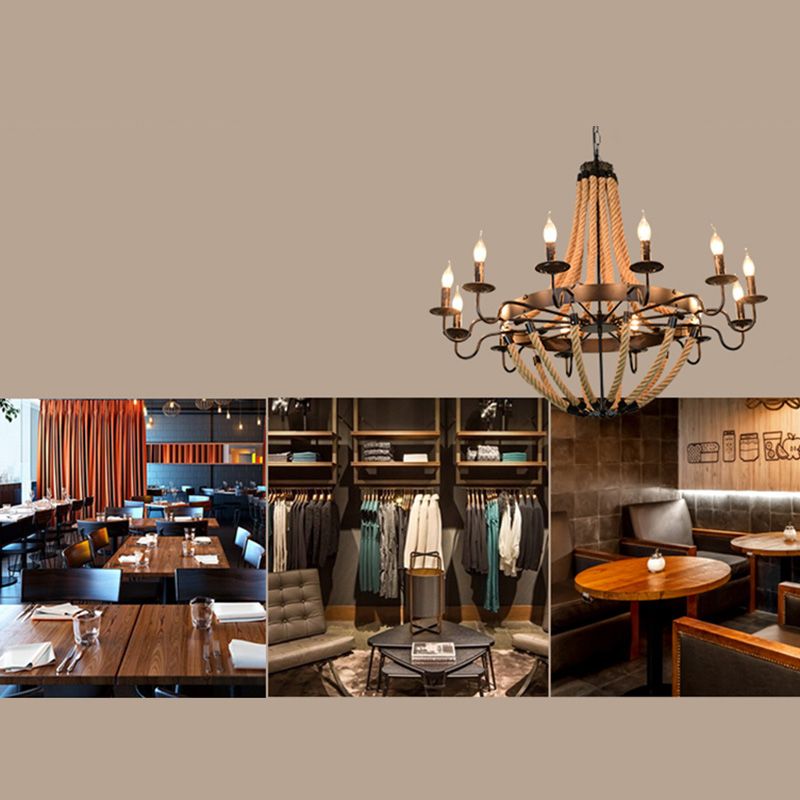 Lampada candela lampada a ciondolo in metallo industriale per il ristorante