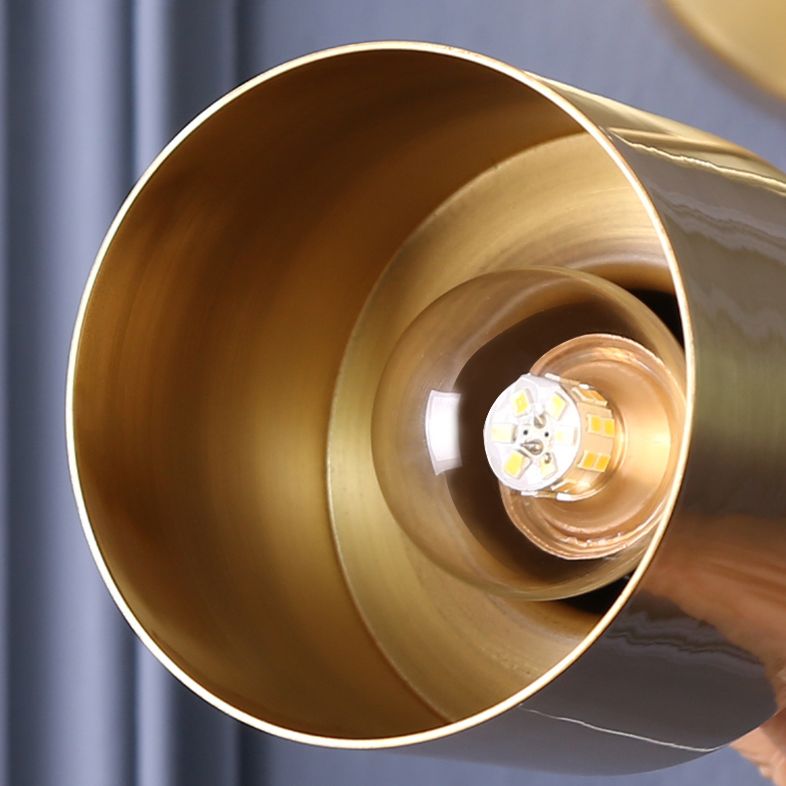 Modern Luxury Single Wall Lamp Copper Cylindroid Hanging Wall Light for Interior Spaces