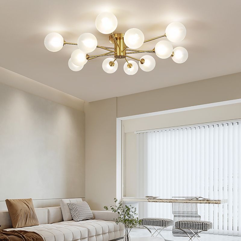 Nordic Style Ceiling Light Glass Shade Ball Shape Ceiling Lamp for Living Room