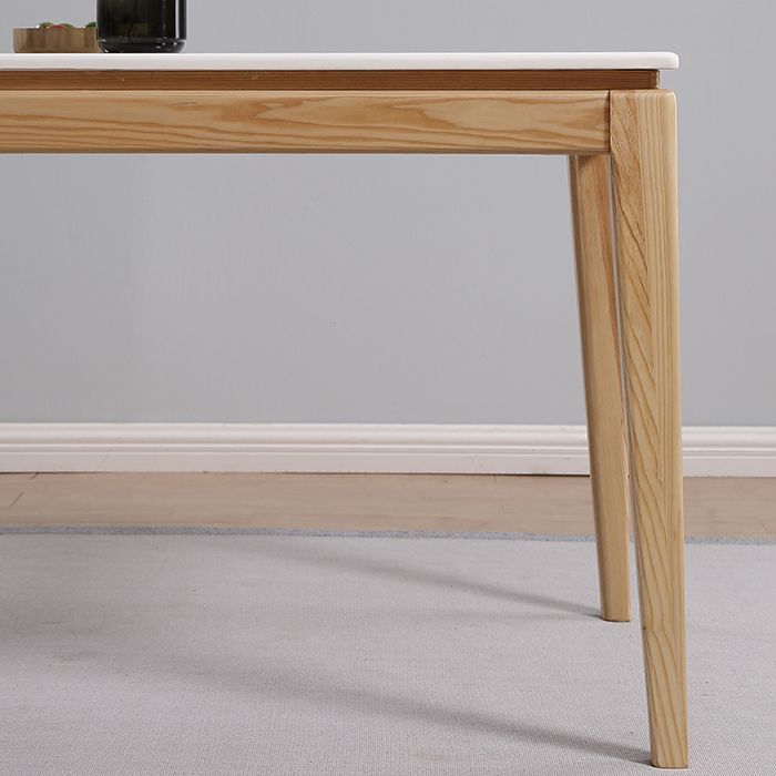Table à manger rectangulaire du milieu du siècle, table en marbre avec base à 4 pieds pour la maison