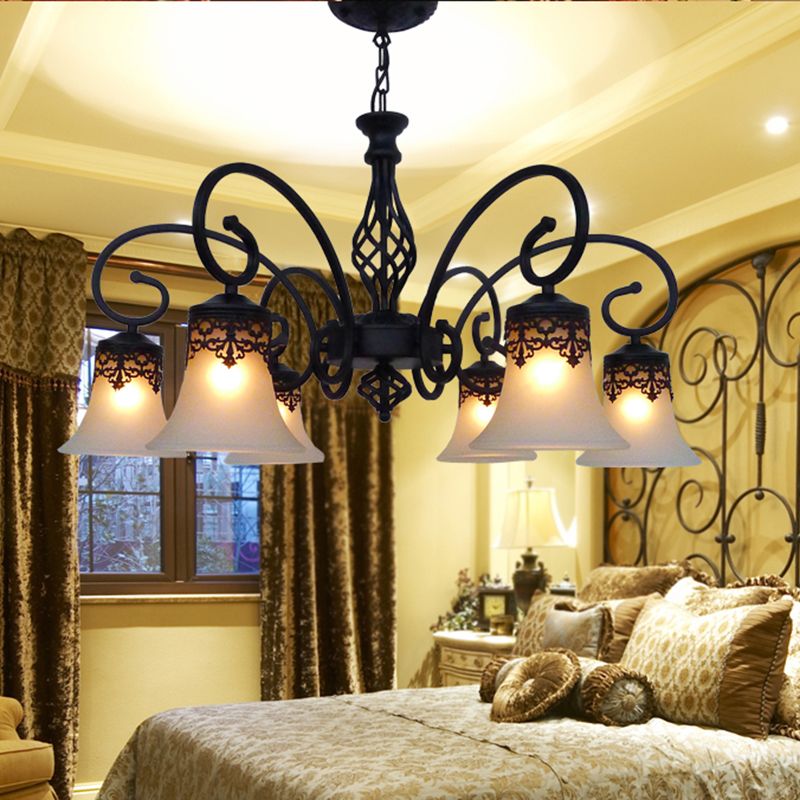 Bell Chandelier Lights Glass Chandelier Pendant Light pour le salon