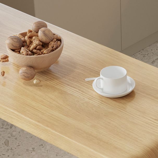 Solid Wood Bar Dining Table Pedestal Rectangle Bistro Bar Table in Natural with Shelves