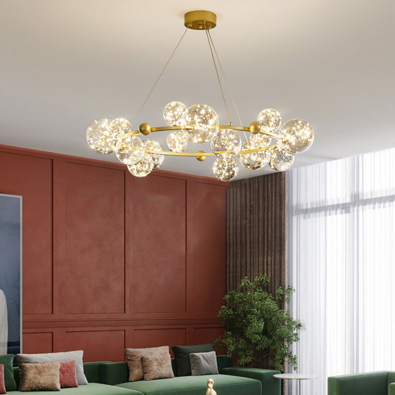 Modern Glass Chandelier Lighting Fixture Gold Chandelier Pendant Light for Restaurant