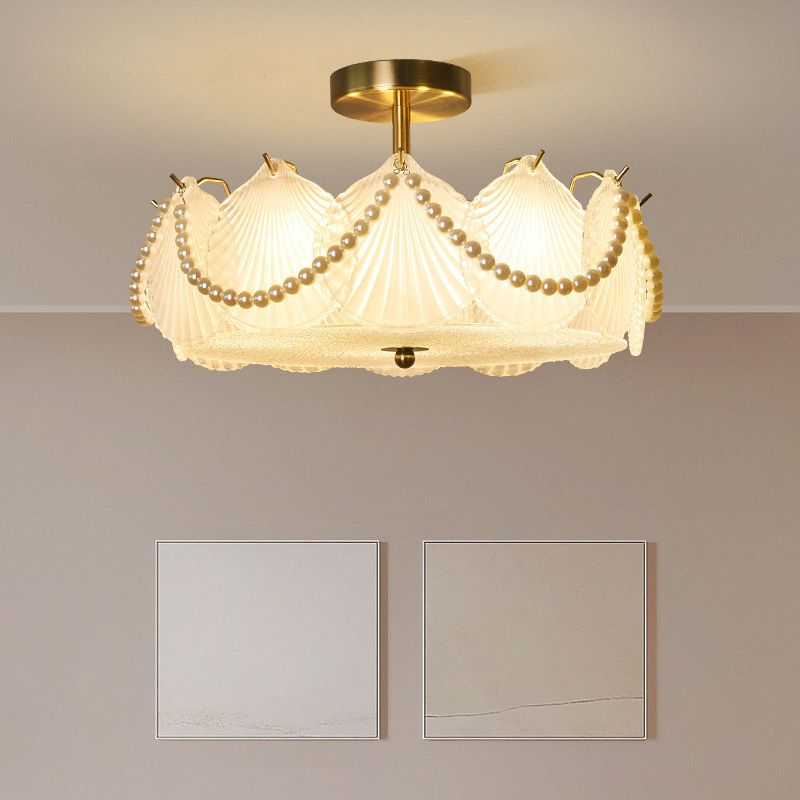 Contemporary Ceiling Light Creative Glass Flush Mount Light Fixture for Sitting Room