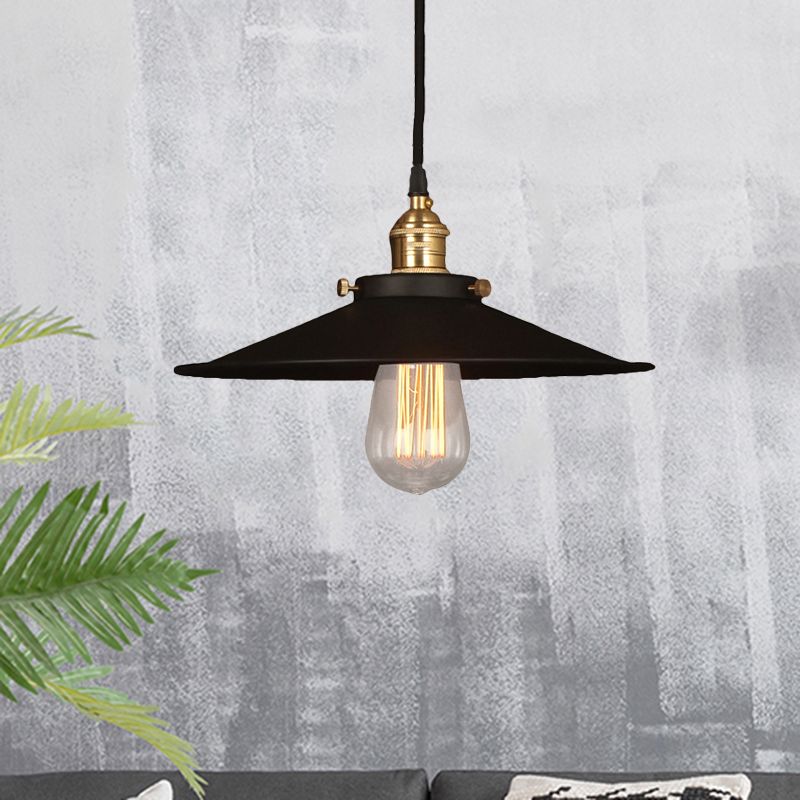 Metallkonische Decke Anhänger Industrial Style 1 Licht Esstisch Deckenleuchte in Messing/verwittertem Messing