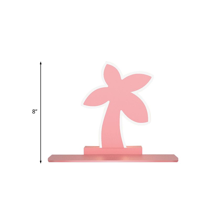 IJzeren kokosboom/auto/vliegtuigmuurverlichting cartoon LED blauw/roze sconce lamp armatuur met opbergdesk in wit/warm licht