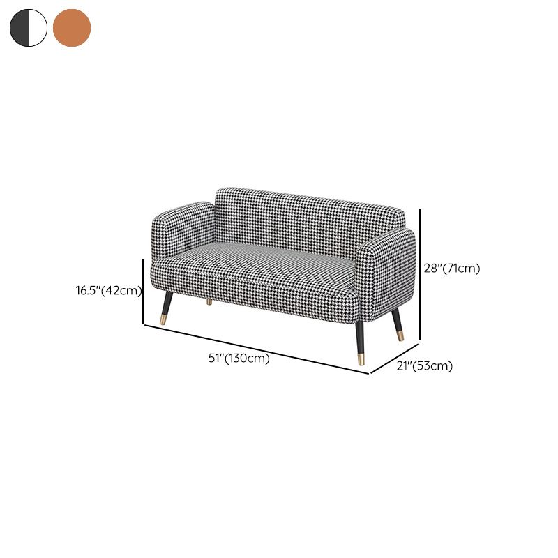 Contemporary Tight Back Sofa with Square Arm for Living Room