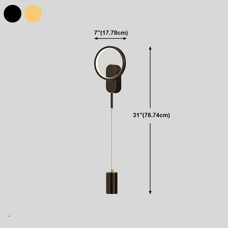 2-Lights Geometric Wall Light Modern 31" High Wall Sconce for Bedroom