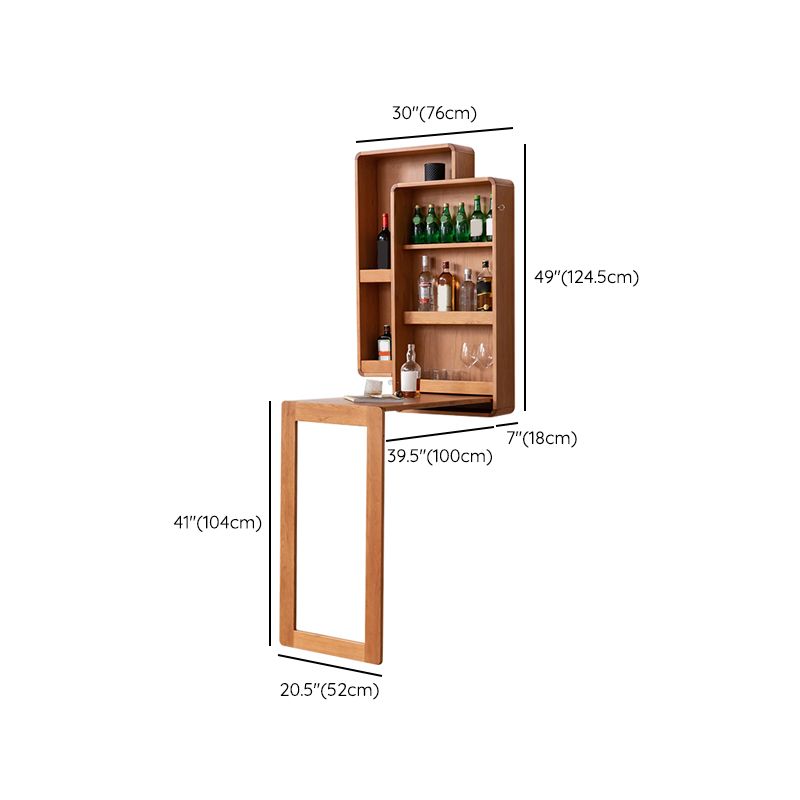 Indoor Contemporary Bar Dining Table Rectangle Cherry Wood Bar Table