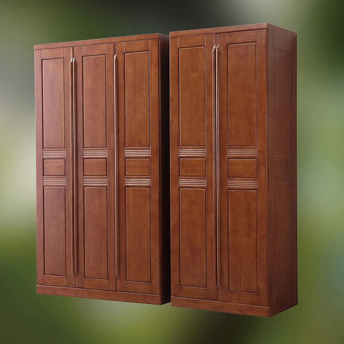 Rubberwood Wardrobe Closet with Shelves Traditional Wardrobe Cabinet