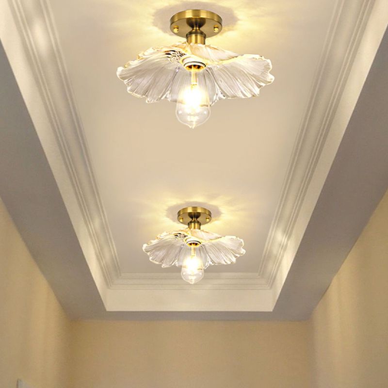 Modern Ceiling Lamp Creative Flush Mount Light Fixture with Glass Shade for Aisle Room