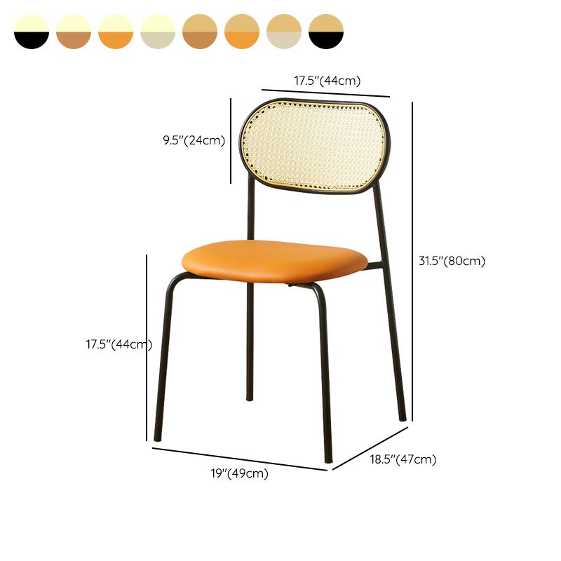 Industrial Style Open Back Upholstered Home Dining Side Chair