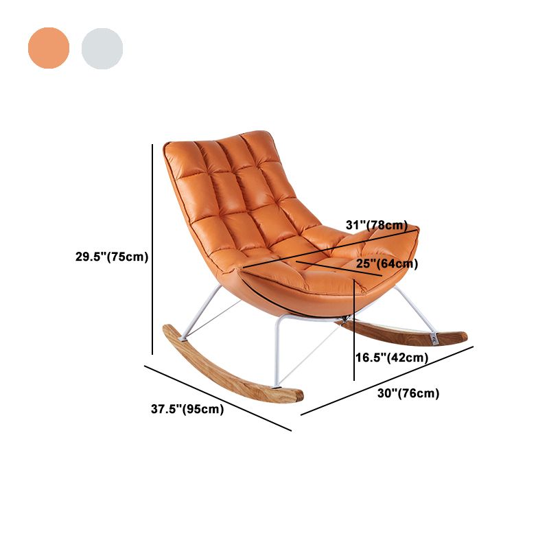 High Back Rocking Chair Ergonomic with Padded Seat Rocker Chair  with Ottoman