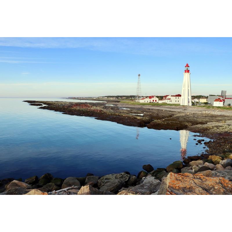 Full Size Photography Nautical Mural Wallpaper with Lighthouse Landscape in Blue