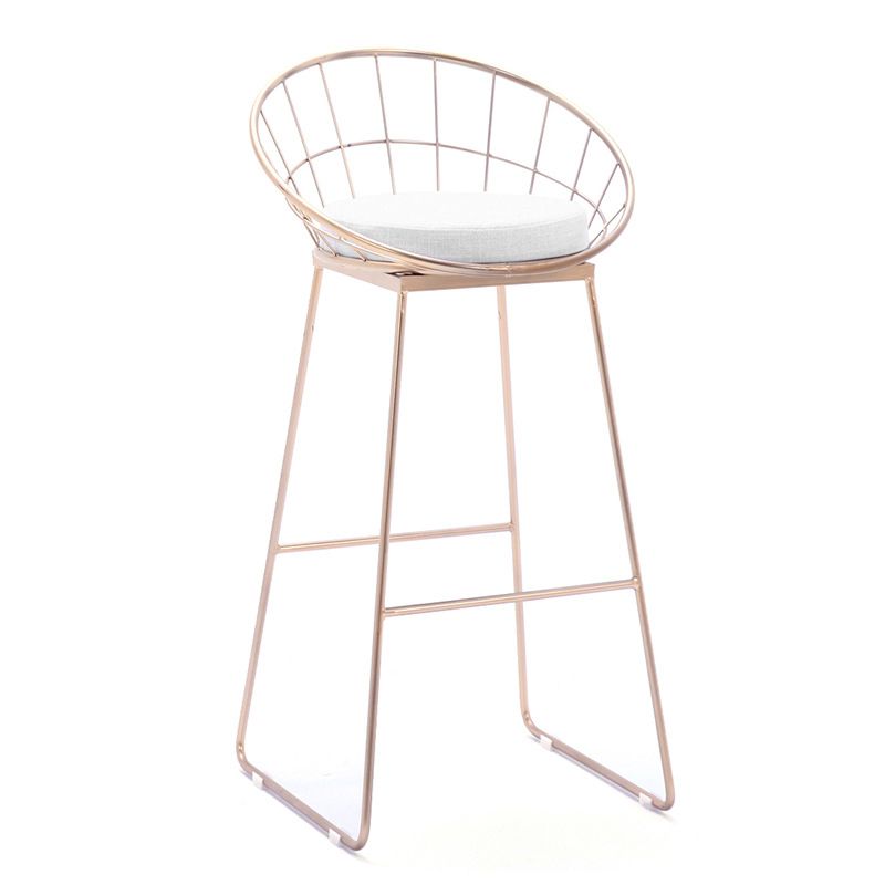 Scandinavian Style Counter Stool Upholstered Indoor Bar Stool with Footrest