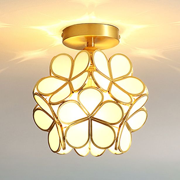 Plafonnier à 1 tête de style colonial, semi-plafonnier pour salon