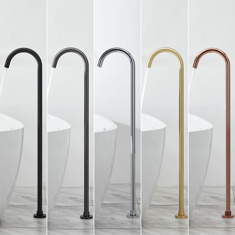 Modern Freestanding Tub Filler Brass 1-Handle Floor Mounted Freestanding Bathtub Faucet