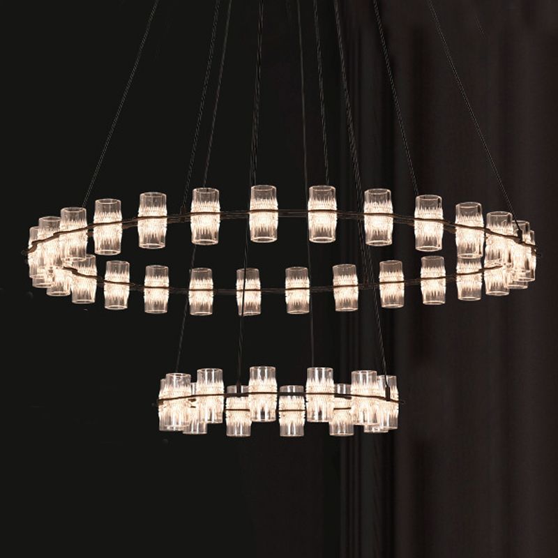Modern Nordic Pendant Light Metal Linear Chandelier for Dining Room