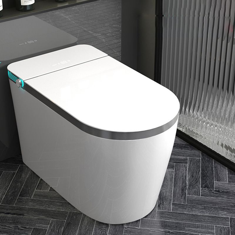 Modern Floor Mount Bidet with Tank and Heated Seat in White Finish