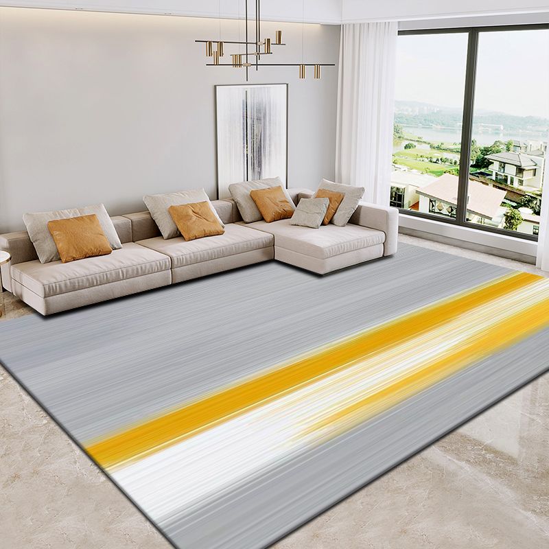 Light Gray Modern Carpet Blending Graphic Carpet Stain Resistant Carpet for Living Room